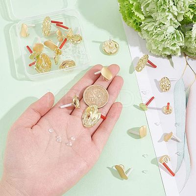 24Pcs 12 Style Alloy Stud Earring Findings FIND-HY0001-13-1
