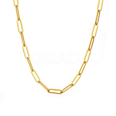 Stainless Steel Paperclip Chains Necklaces for Women PW-WG32A9D-01-1