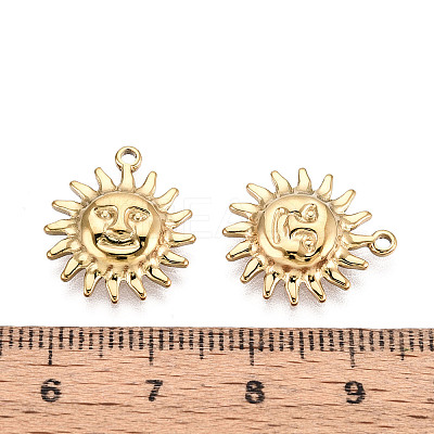 304 Stainless Steel Sun Pendants STAS-T069-28G-1