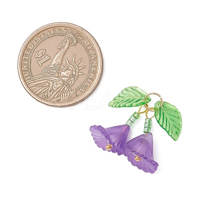 5Pcs 5 Colors Transparent Acrylic Pendants PALLOY-MZ01206-1