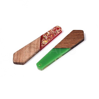 Opaque Resin and Walnut Wood Pendants RESI-T060-08A-1