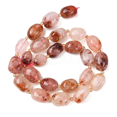 Natural Hematoid Quartz/Ferruginous Quartz Beads Strands G-G453-D12-01-1