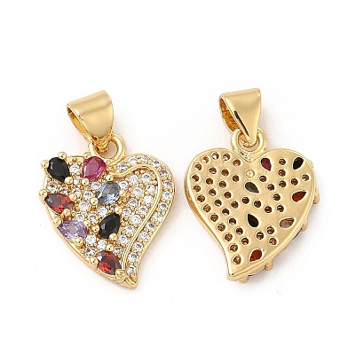 Brass Micro Pave Cubic Zirconia Pendants KK-H441-48G-1
