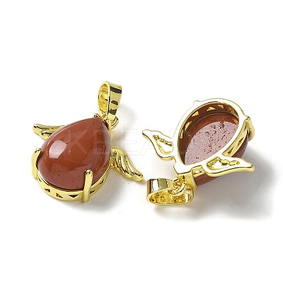 Natural Red Jasper Pendants KK-F888-01G-20-1