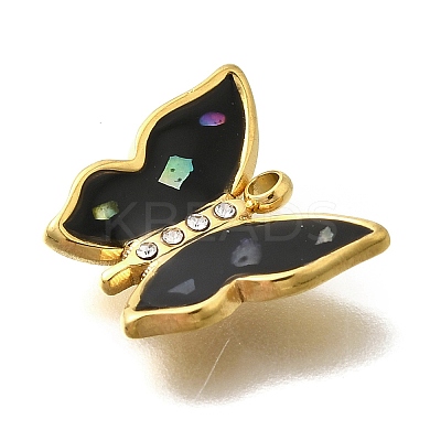 304 Stainless Steel Enamel Charms STAS-Q347-10B-G-1