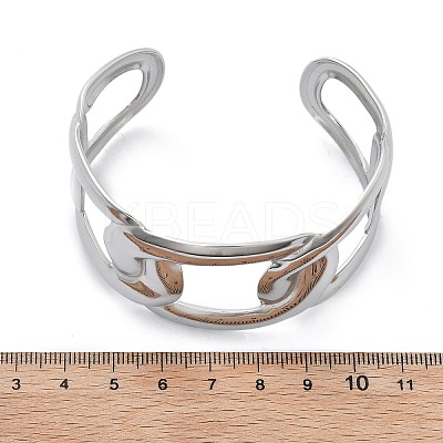 304 Stainless Steel Cuff Bangles for Women BJEW-B108-09P-1