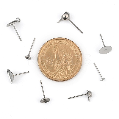 Non-Tarnish 304 Stainless Steel Stud Earring Settings & Findings STAS-MSMC002-05P-1