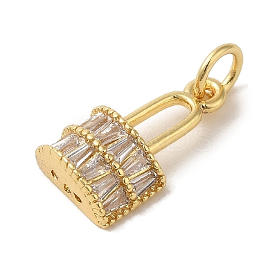 Brass Micro Pave Clear Cubic Zirconia Glass Pendants KK-R162-027G-1