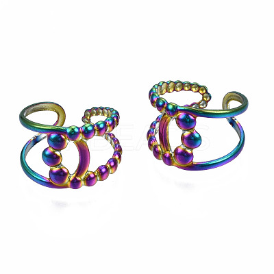 Hollow Double Line Cuff Rings RJEW-N038-016-1
