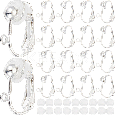36Pcs Brass Clip-on Earring Findings KK-SP0001-08S-1