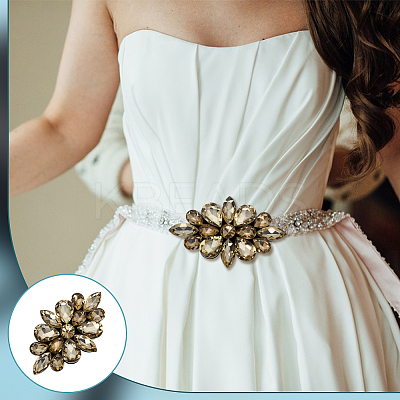 2Pcs Flower Glass Rhinestone Costume Accessories FIND-FG0004-81A-1