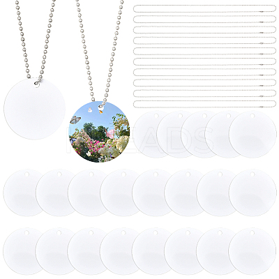 45Pcs Blank Double-sided Heat Transfer Aluminium Pendants DIY-SP0006-29A-1