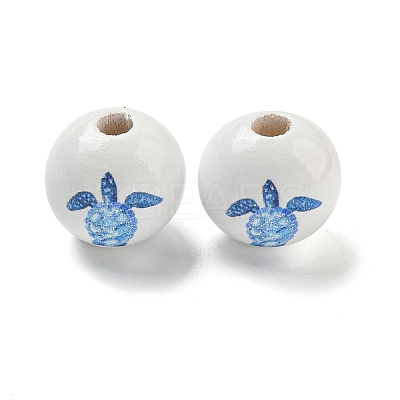 Natural Wood European Beads WOOD-S059-01K-1