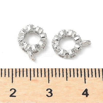 Brass Micro Pave Clear Cubic Zirconia Tube Bails KK-A254-02B-P-1