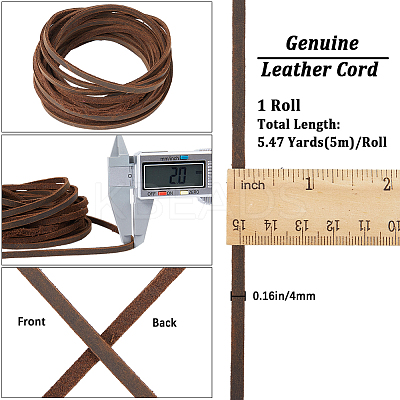 Flat Cowhide Leather Jewelry Cord LC-GF0001-10B-03-1