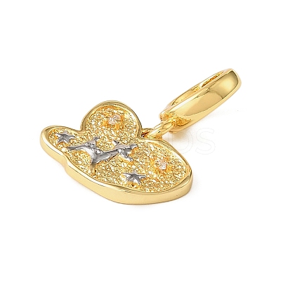 Christmas Brass Rhinestone Butterfly Pendant Decorations KK-H498-01G-01-1