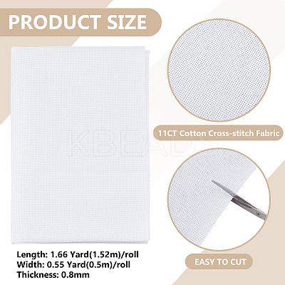 Cotton with Synthetic Fiber Cross Stitch Fabric DIY-WH0671-206A-02-1