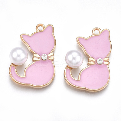 Alloy Enamel Kitten Pendants ENAM-S115-045B-1