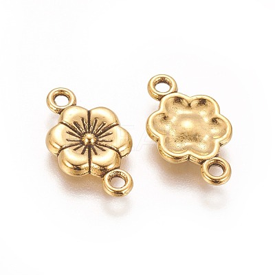 Tibetan Style Alloy Flower Links Connectors GLF5093Y-1