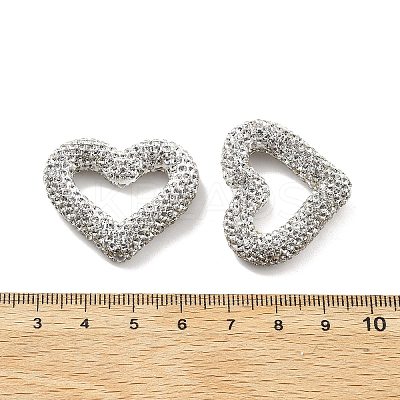 Heart Shape Polymer Clay Rhinestone Beads CLAY-NH0001-09A-14-1