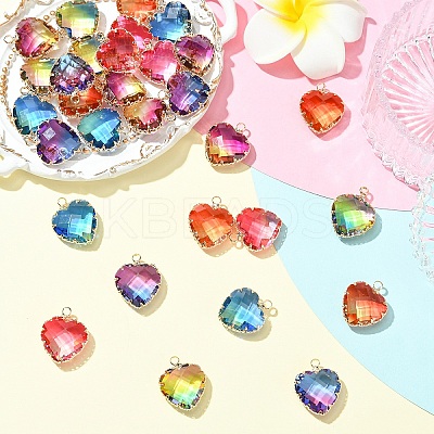 3Pcs K9 Glass Pendants GLAA-YW0004-39A-1
