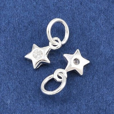 925 Sterling Silver Pave Clear Cubic Zirconia Charms STER-A049-08D-S-1