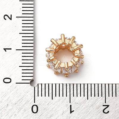 Brass Micro Pave Clear Cubic Zirconia Beads KK-D378-24G-01-1