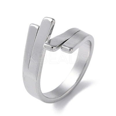 Non-Tarnish 304 Stainless Steel Cuff Ring RJEW-Q785-01P-1