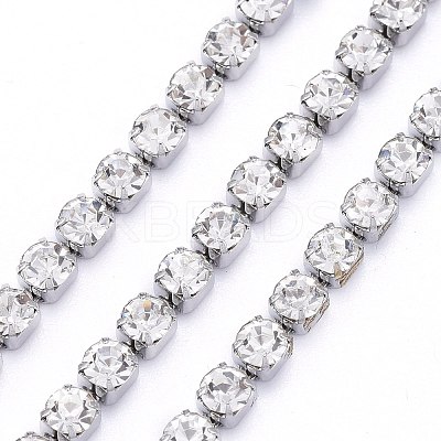 304 Stainless Steel Rhinestone Strass Chains STAS-T055-12P-A-1