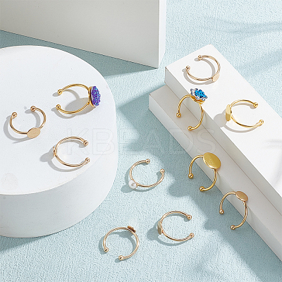 24Pcs 4 Styles Adjustable 304 Stainless Steel Finger Rings Components STAS-PH0006-11-1