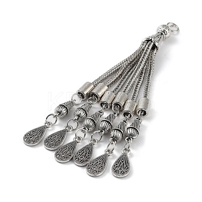 Tibetan Style Alloy Curb Chain Tassel Big Pendants LS-FIND-K013-01AS-08-1