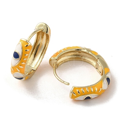 Horse Eye Real 18K Gold Plated Brass Hoop Earrings EJEW-Q797-07G-01-1
