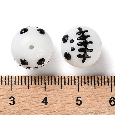 Halloween Themed Baking Paint Glass Beads Strands LAMP-L078-001A-1
