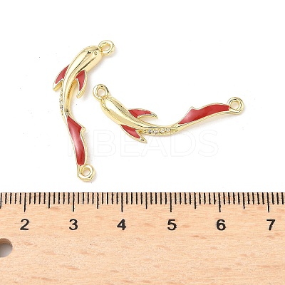 Brass Micro Pave Clear Cubic Zirconia Connector Charms KK-C104-17G-1