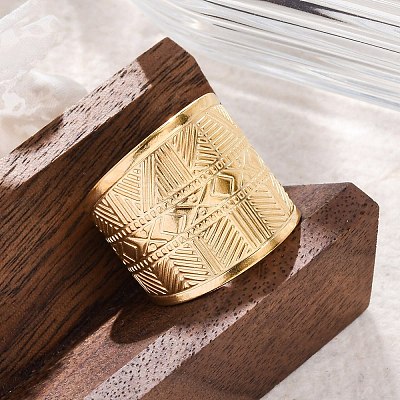 304 Stainless Steel Cuff Rings for Women RJEW-F175-02G-03-1