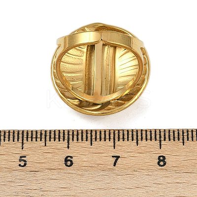 Flat Round 304 Stainless Steel Enamel Finger Rings for Women RJEW-G355-07G-1