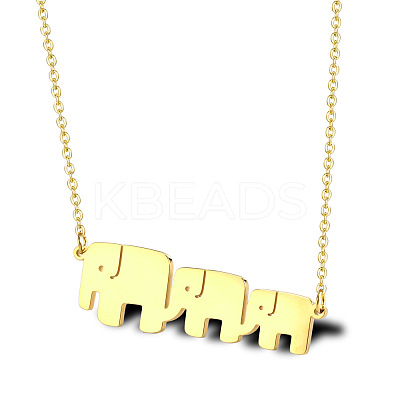 Cute Cartoon Animal 304 Stainless Steel Pendant Necklaces QV5065-15-1