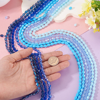 10Strands 10 Colors Transparent Glass Beads Strands EGLA-TA0013-24C-1