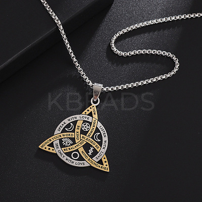 Viking Triskelion Knot 201 Stainless Steel Pendant Necklaces for Men FS-WG7E48C-01-1