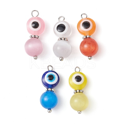 Evil Eye Resin Pendants PALLOY-JF02330-1