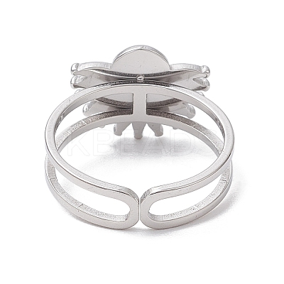 Natural White Jade & Amethyst & Lapis Lazuli & Tiger Eye 7 African Turquoise Finger Ring RJEW-JR00767-02-1