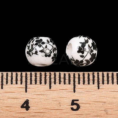 Handmade Printed Porcelain Beads X1-PORC-Q201-6mm-5-1