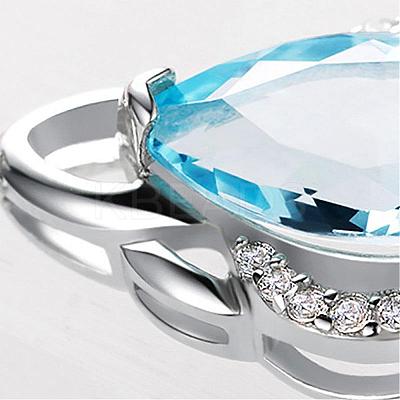 Exquisite Teardrop Brass Cubic Zirconia Pendant ZIRC-EE0001-001P-1
