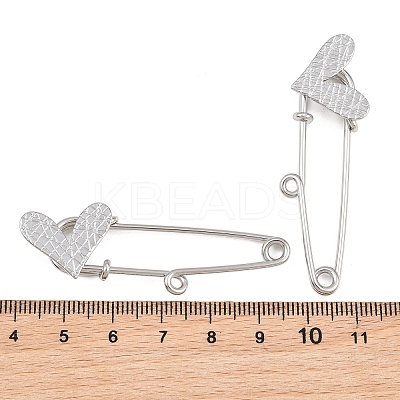 Crisscross Heart 304 Stainless Steel Safety Pins Brooch Findings SA-CBA098D-15E-P01-1