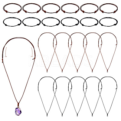 24Pcs 4 Styles Adjustable Waxed Polyester Cord Bracelet & Necklace Making Findings Kits MAK-DC0001-01-1