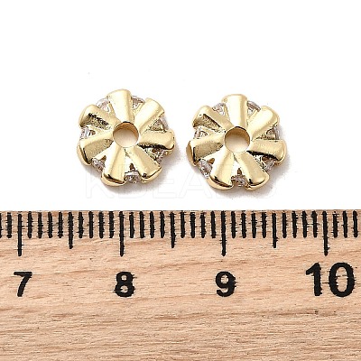 Brass Micro Pave Cubic Zirconia Beads KK-H089-23G-1
