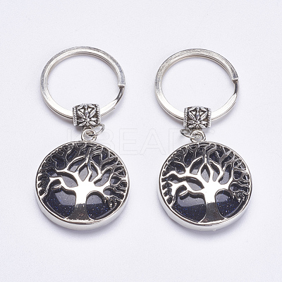 Synthetic Blue Goldstone Keychain KEYC-G043-C03-1
