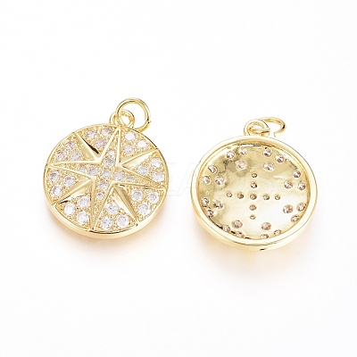 Brass Micro Pave Cubic Zirconia Pendants ZIRC-G166-27G-1