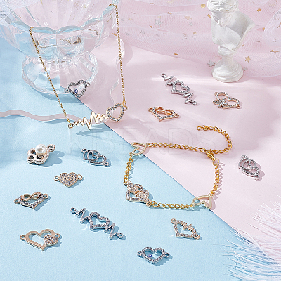 48Pcs 12 Style Alloy & ABS Plastic connector Charms FIND-PH0005-32-1