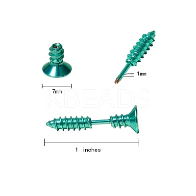 18Pcs 9 Colors PVD Vacuum Plating 304 Stainless Steel Unisex Punk Hip-hop Rock Nail Shape Screw Pierced Stud Earrings EJEW-SZ0001-28-1